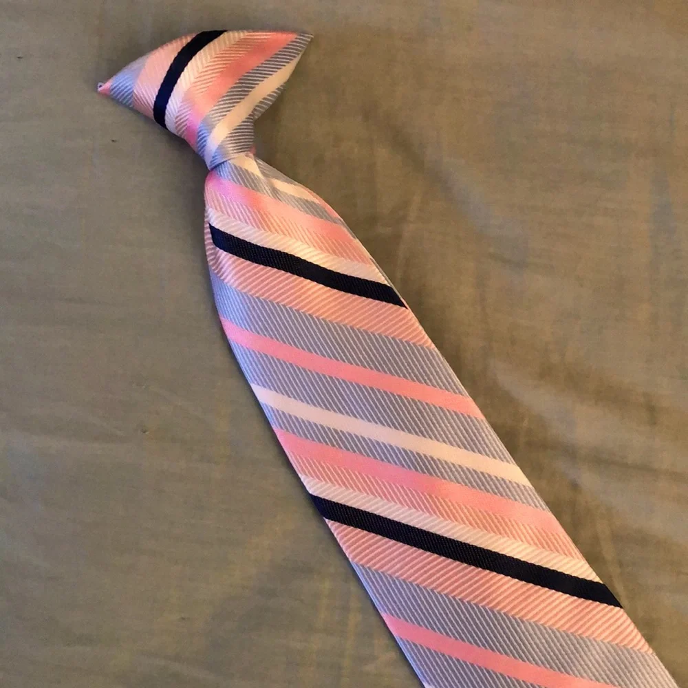 COPY - George clip tie (Boys) NWOT Blue/pink/lt.blueWhite
